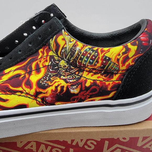Vans Old Skool Shoes Mens Size 8.5 Black Samurai Rising Flames VN0A3WKT44I Skate main image 8